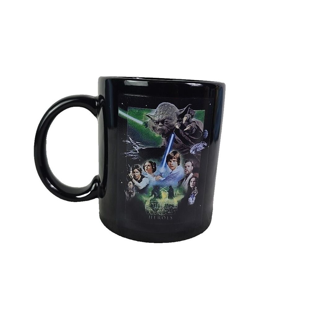 Star Wars Trilogy Collage Movie Heros Poster Black 20 Ounce Coffee Mug